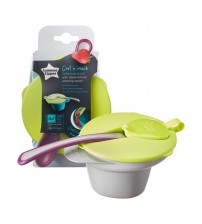 Castron cu Lingurita si Capac Explora, Tommee Tippee, Gri